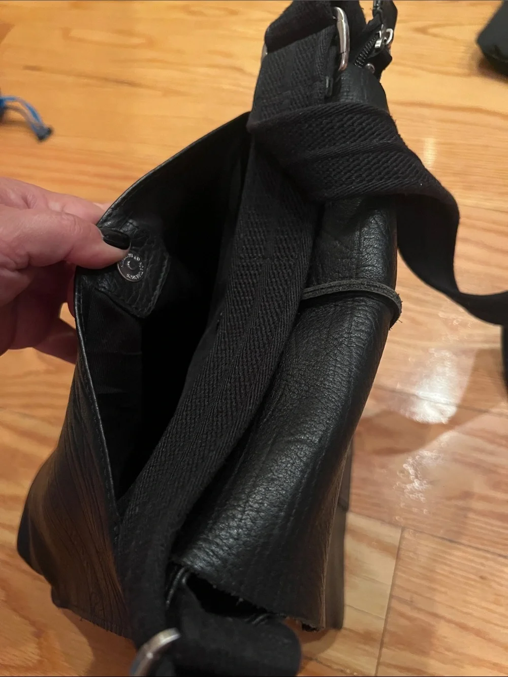 Emporio Armani Black Leather Crossbody Bag
